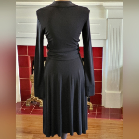 Talbots black faux wrap dress size 6 - Picture 3 of 8